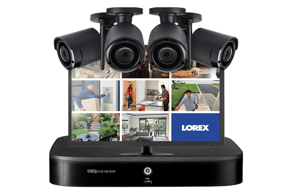 Complete Security Camera System with 4 HD 1080p Wireless Cameras and Monitor