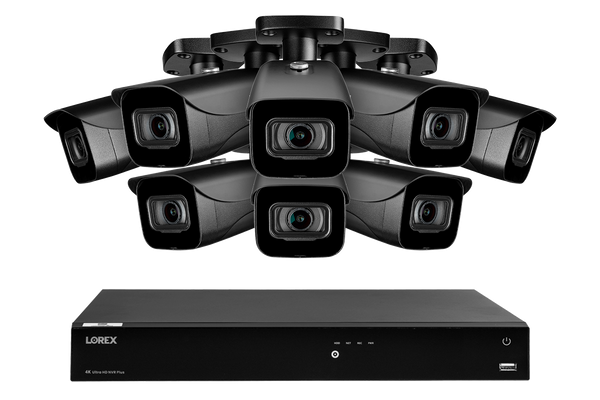 Lorex Fusion 4K (16 Camera Capable) 4TB Wired NVR System with IP Bullet Cameras