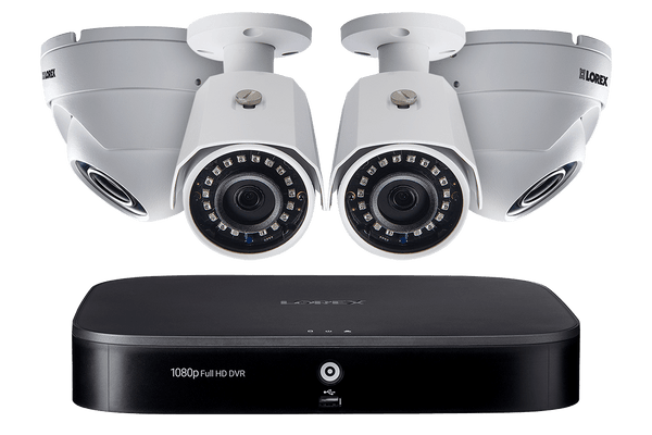 1080p HD 8-Channel Security System with Four 1080p HD Outdoor Cameras, Motion Detection and Voice Control