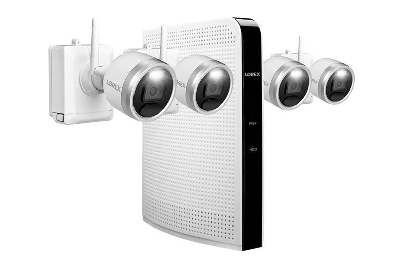 1080p HD Wire-Free Security System with 4 Battery-Operated Active Deterrence Cameras and Person Detection