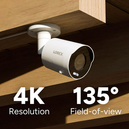Lorex 4K IP Wired Bullet Security Camera with Smart Deterrence and Smart Motion Detection