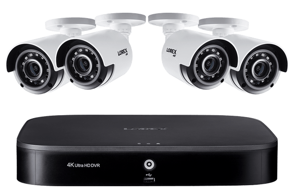 4K Ultra HD 8-Channel Security System with Four 4K (8MP) Cameras, Advanced Motion Detection and Smart Home Voice Control