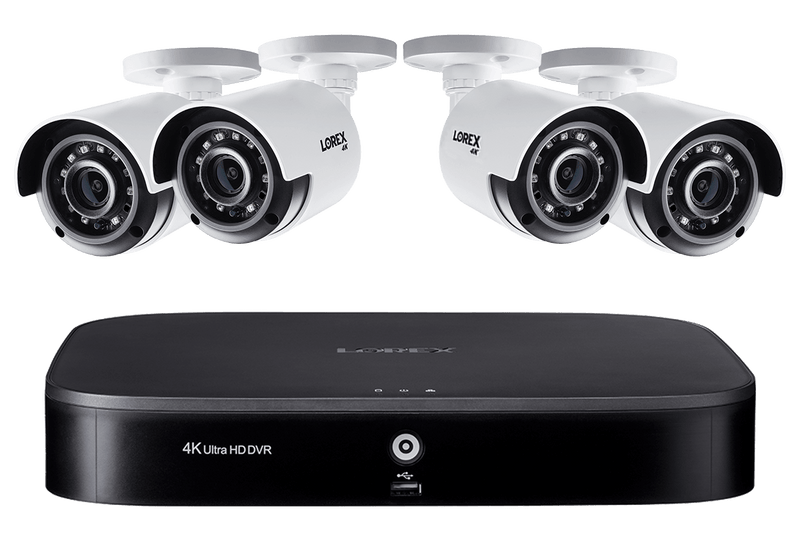 4K Ultra HD 8-Channel Security System with Four 4K (8MP) Cameras, Advanced Motion Detection and Smart Home Voice Control