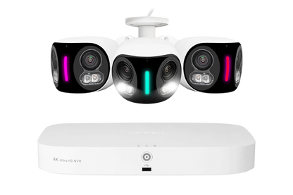 Lorex Fusion NVR with H20 (Halo Series) IP Dual Lens Cameras - 4K 16-Channel 2TB Wired System - White 3