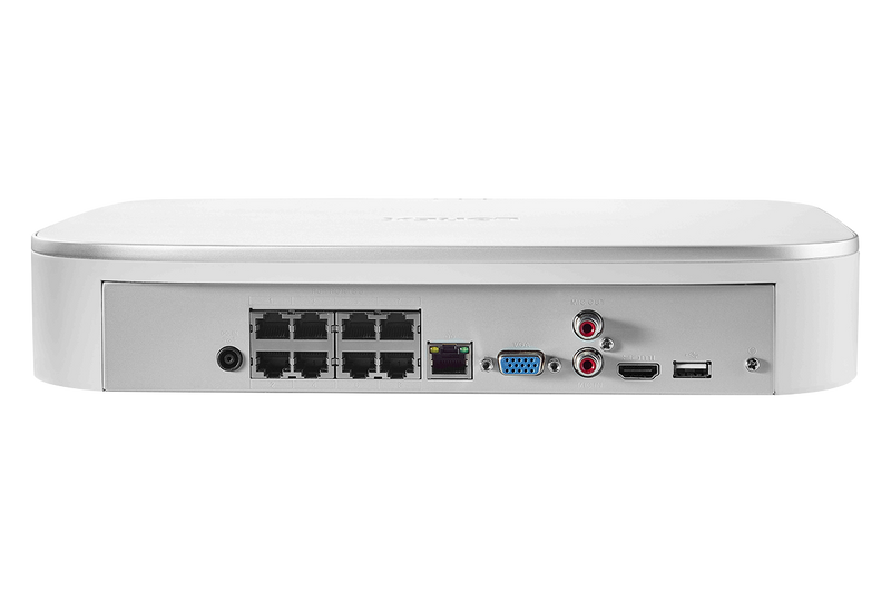 Lorex 4K 8-Channel NVR System with 8 Smart Deterrence 4K 8MP IP Cameras and Smart Sensor Starter Kit