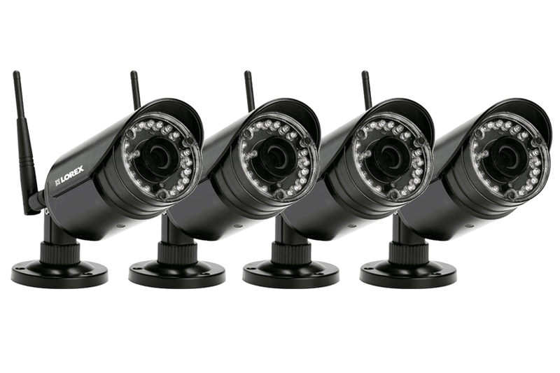 Wireless camera system with 4 weatherproof cameras and 16 channel DVR