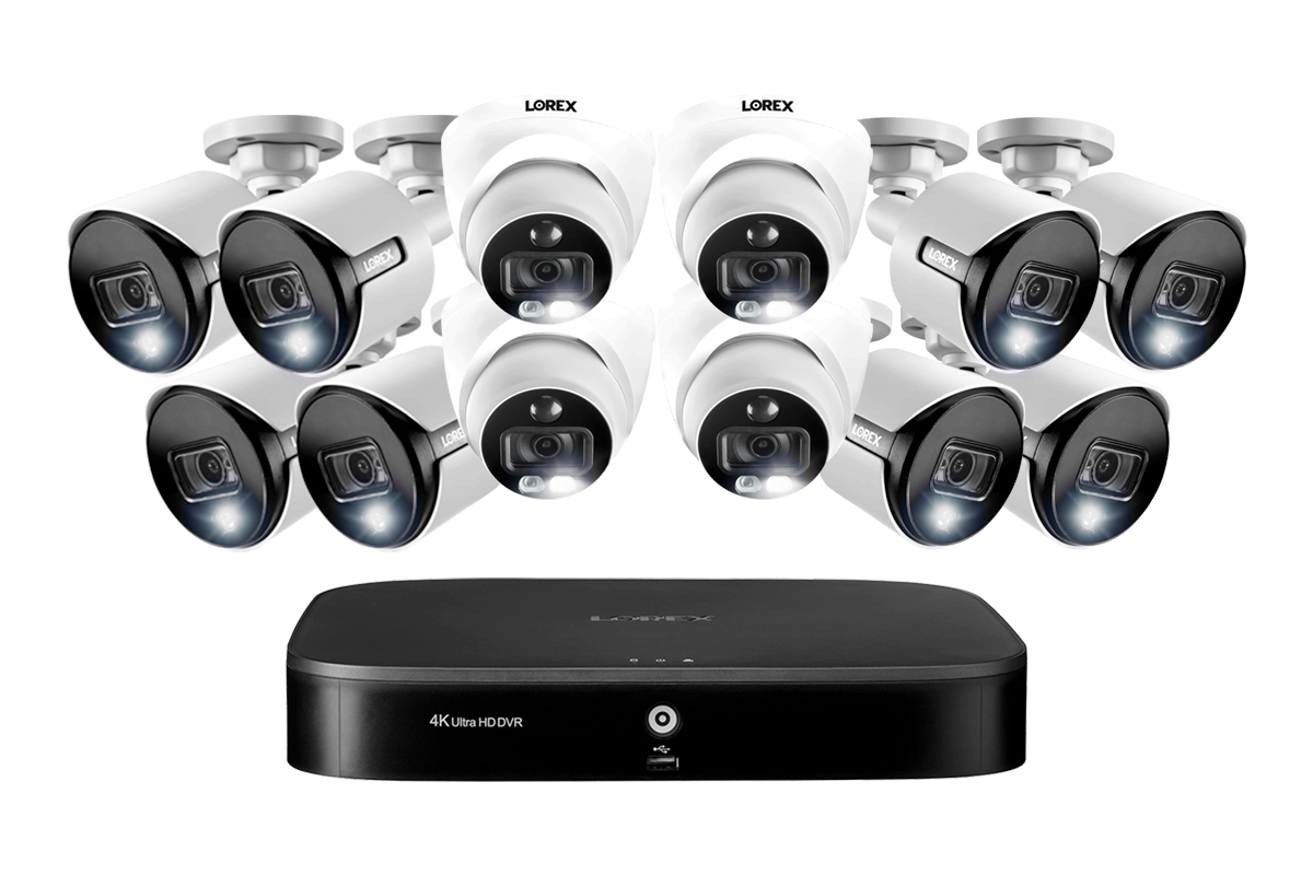 4K Ultra HD 16-Channel Security System with 12 4K Active Deterrence Cameras, Advanced Motion Detection and Smart Home Voice Control