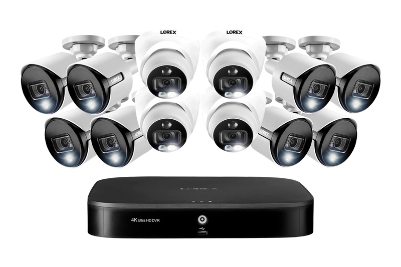 4K Ultra HD 16-Channel Security System with 12 4K Active Deterrence Cameras, Advanced Motion Detection and Smart Home Voice Control