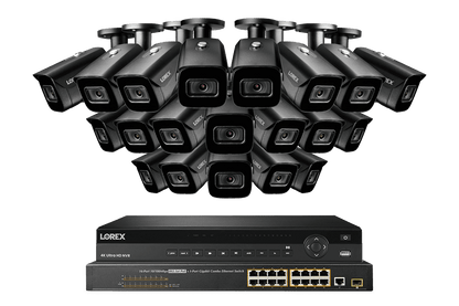 32-Channel NVR System with Twenty 4K (8MP) Smart IP Motorized Optical Zoom Security Cameras and Real-Time 30FPS Recording