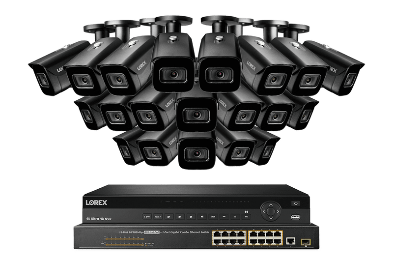 32-Channel NVR System with Twenty 4K (8MP) Smart IP Motorized Optical Zoom Security Cameras and Real-Time 30FPS Recording