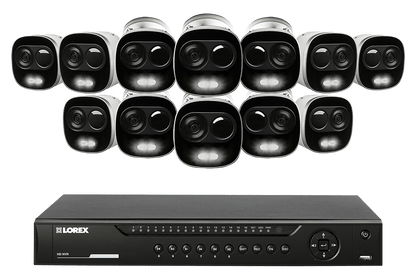4K Ultra HD IP Camera System with 12 Active Deterrence Security Cameras, 130ft Night Vision