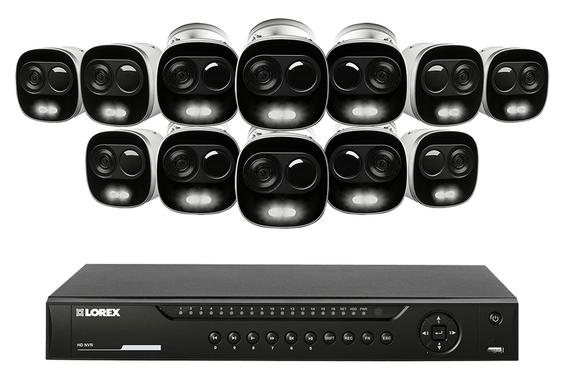 4K Ultra HD IP Camera System with 12 Active Deterrence Security Cameras, 130ft Night Vision