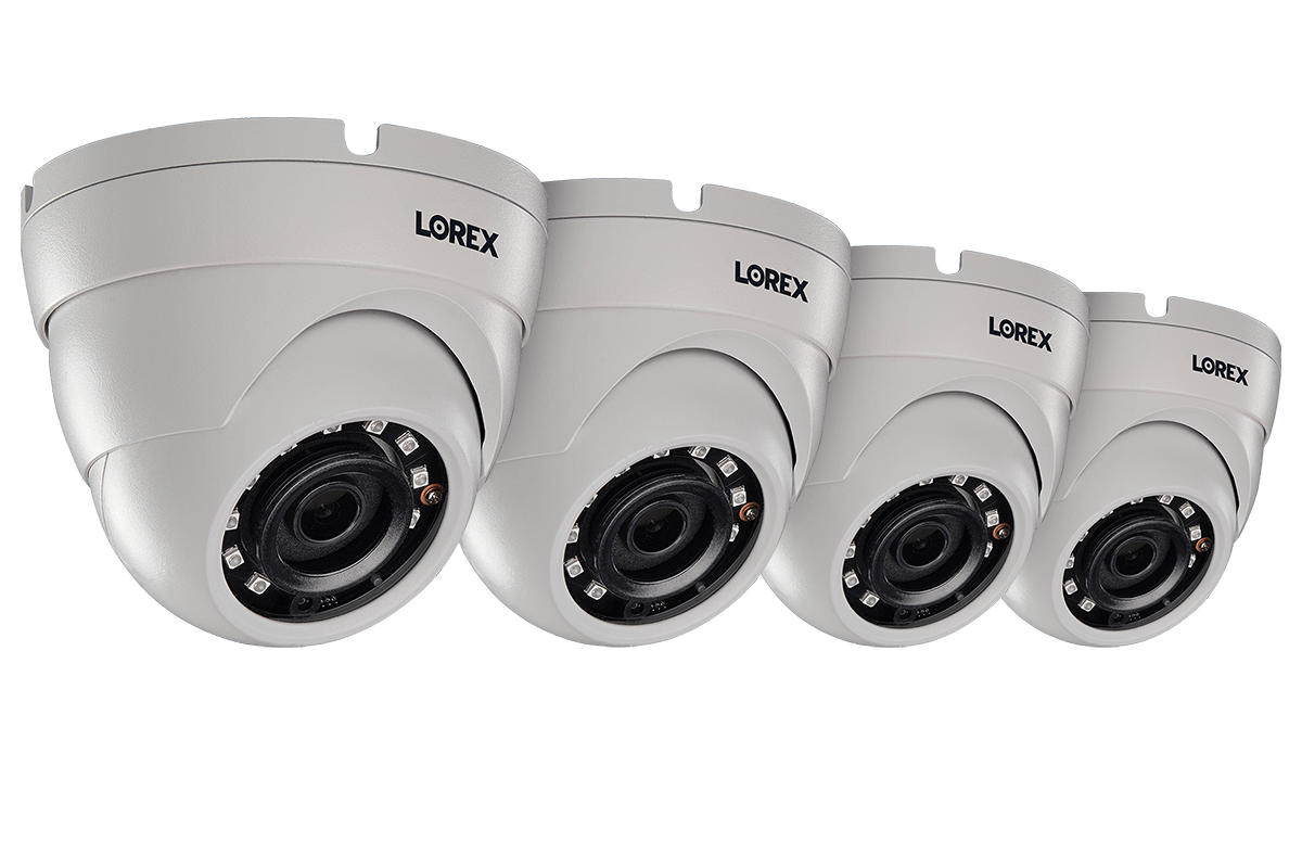 2K (5MP) Super HD Weatherproof Color Night Vision Dome Security Camera (4-pack)