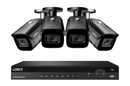 Lorex 4K (16 Camera Capable) 4TB Wired NVR System with Nocturnal 3 Smart IP Bullet Cameras with Listen-In Audio and 30FPS