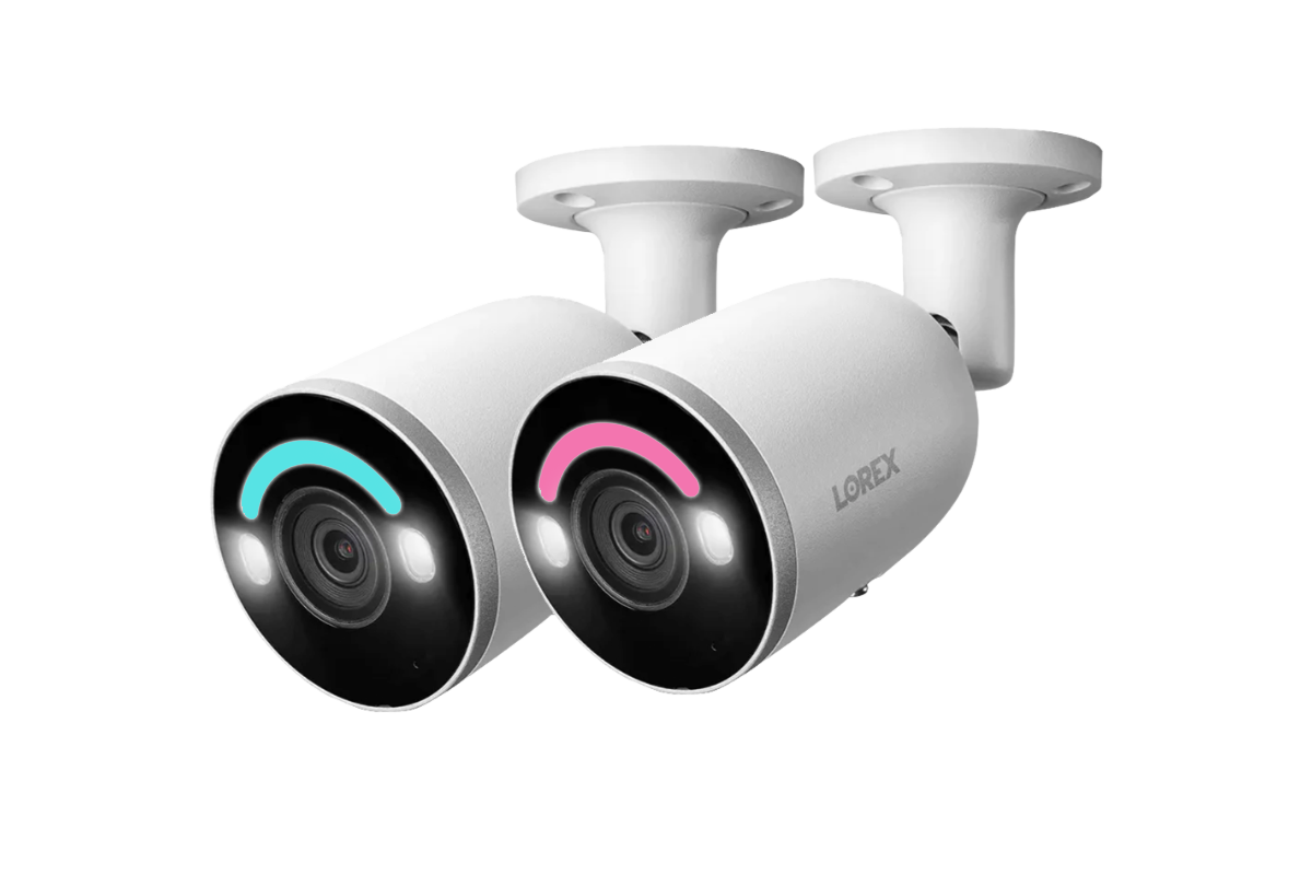 Lorex 4K Smart Security Lighting Deterrence Bullet AI PoE IP Wired Cameras