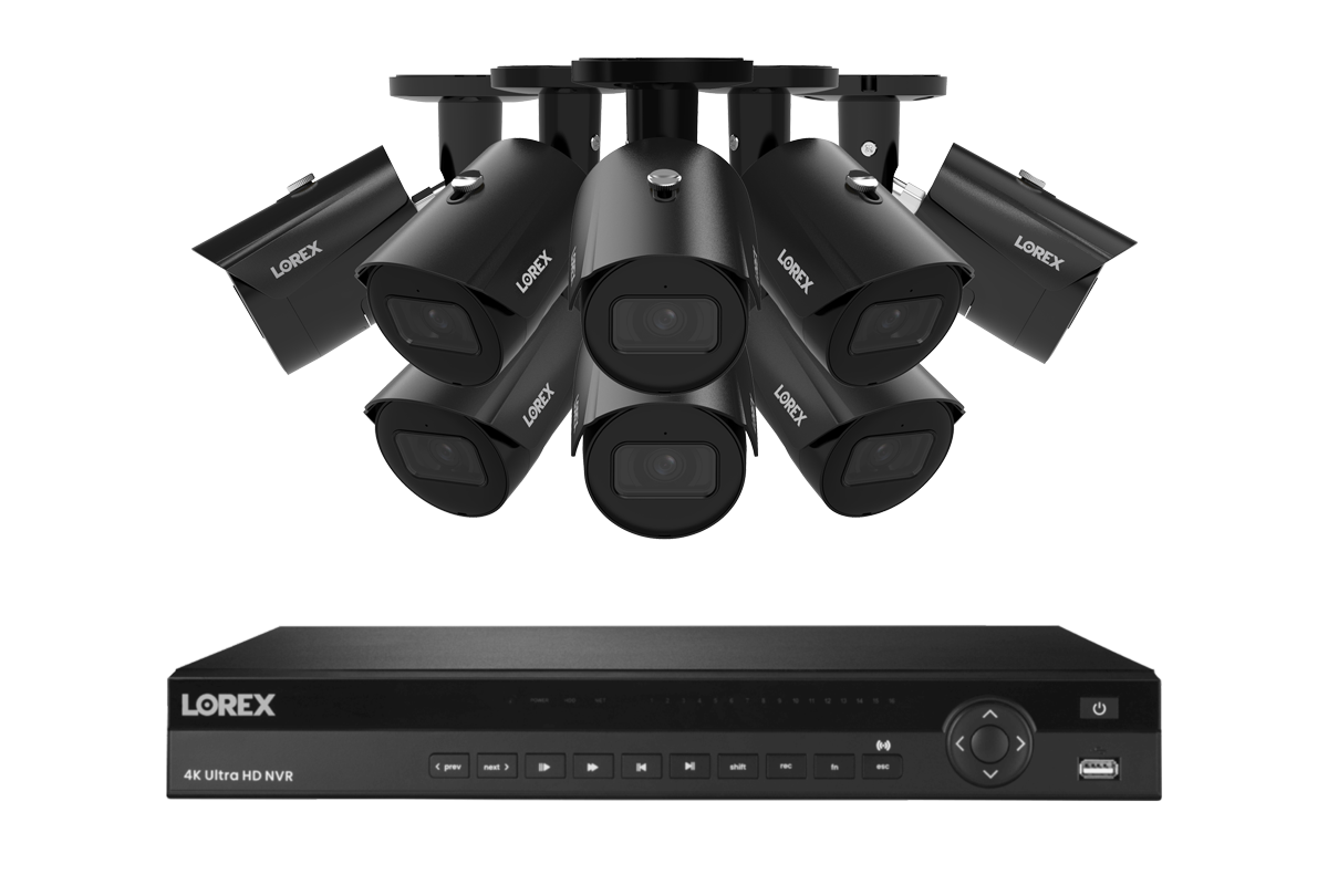 Lorex Fusion Series 4K 16 Camera Capable (Wired or Fusion Wi-Fi) 4TB Wired NVR System with 4MP (2K) A4 IP Bullet Cameras