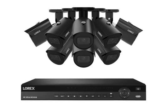 Lorex Fusion Series 4K 16 Camera Capable (Wired or Fusion Wi-Fi) 4TB Wired NVR System with 4MP (2K) A4 IP Bullet Cameras