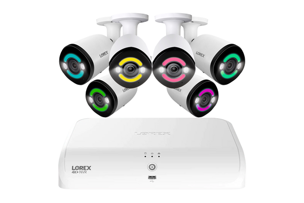Lorex 4K+ 12MP 16 Camera Capable (8 Wired + 8 Fusion Wi-Fi ) 2TB Wired NVR System with H30 Smart Security Lighting Bullet Cameras