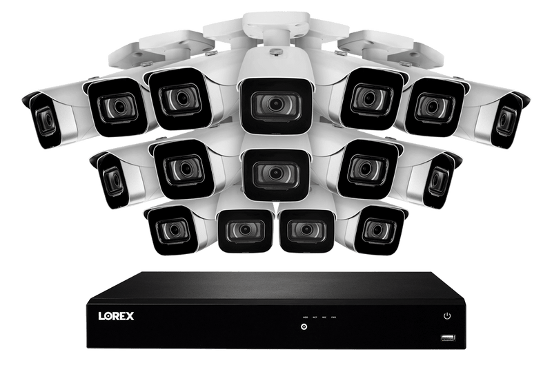 16-Channel Fusion NVR System with Sixteen 4K (8MP) IP Cameras