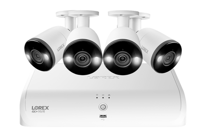 Lorex 4K Fusion Wired System with Four 4K Smart Deterrence Cameras