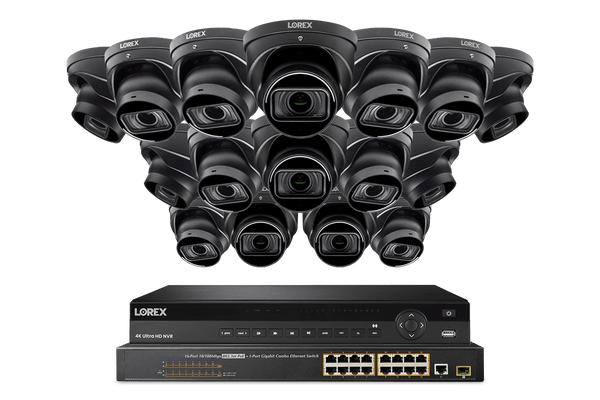 Lorex Elite Series NVR with N4 (Nocturnal Series) IP Dome Cameras - 4K 32-Channel 8TB Wired System