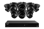 Lorex 4K 16-Camera Capable (Wired or Fusion Wi-Fi) 4TB Wired NVR System with IP Dome Cameras featuring Listen-In Audio