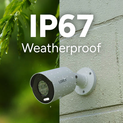 Lorex 4K IP Wired Bullet Security Camera with Smart Deterrence and Smart Motion Detection