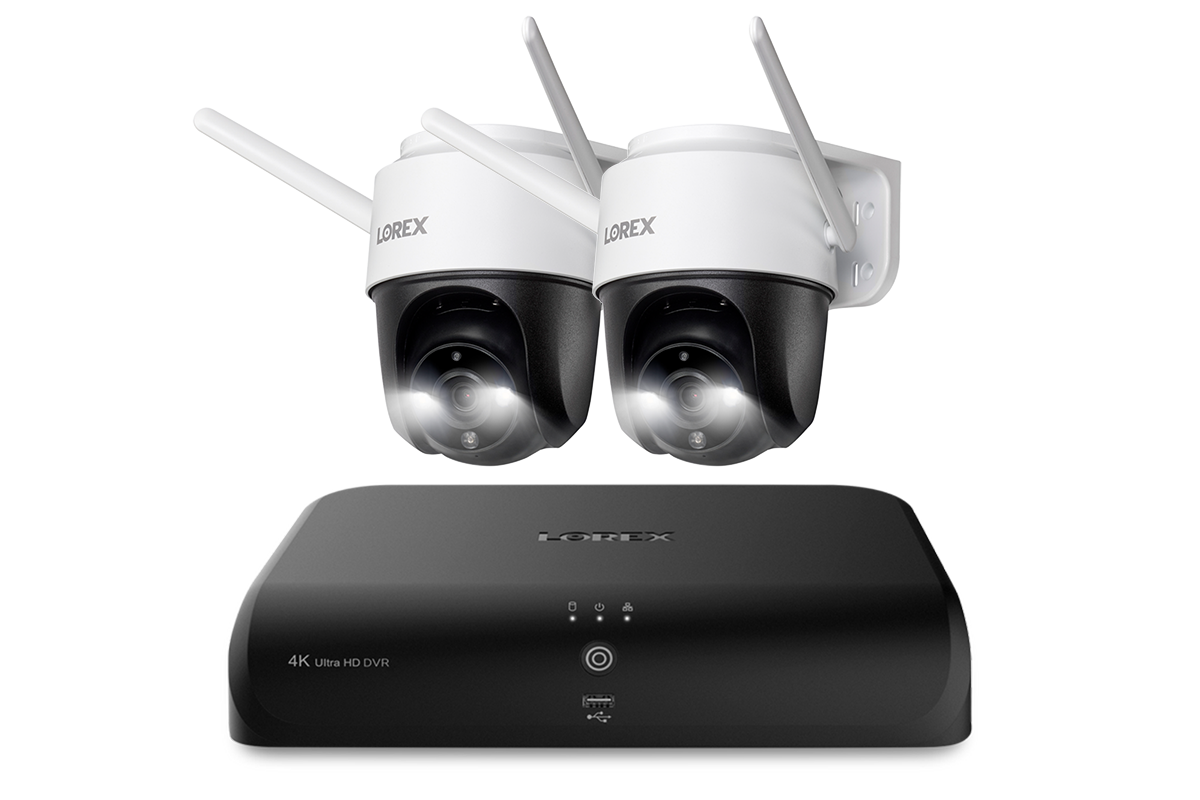 Lorex Fusion 4K 12 Camera Capable (8 Wired + 4 Wi-Fi) 2TB DVR System with Two 2K Pan-Tilt Outdoor Wi-Fi Cameras