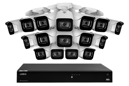 Lorex Fusion 4K (16 Camera Capable) 4TB Wired NVR System with IP Bullet Cameras