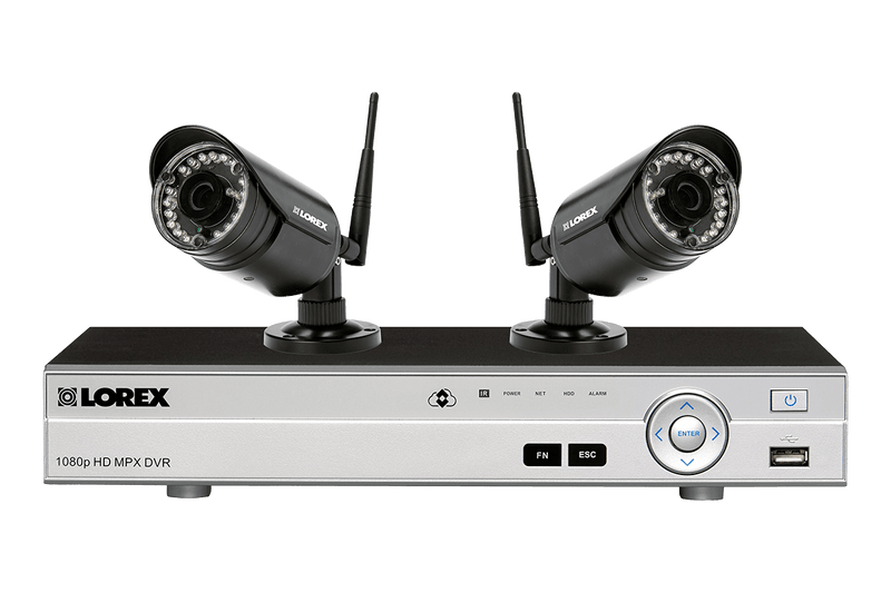 Wireless Security Camera System with 2 Outdoor 720p Wireless Cameras