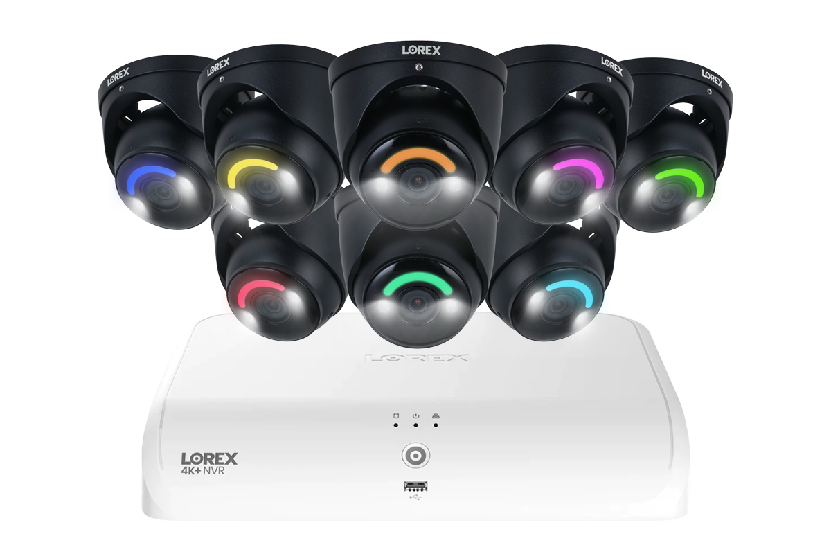 Lorex Fusion Series 4K+ 16 Channel (8 Wired + 8 Fusion Wi-Fi) 2TB Wired System with H16 Wired 4K IP Dome Cameras - Black 8