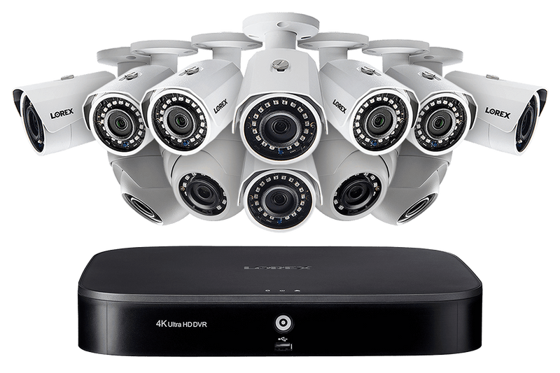 16-Channel Security System with Twelve 1080p HD Outdoor Cameras, Advanced Motion Detection and Smart Home Voice Control