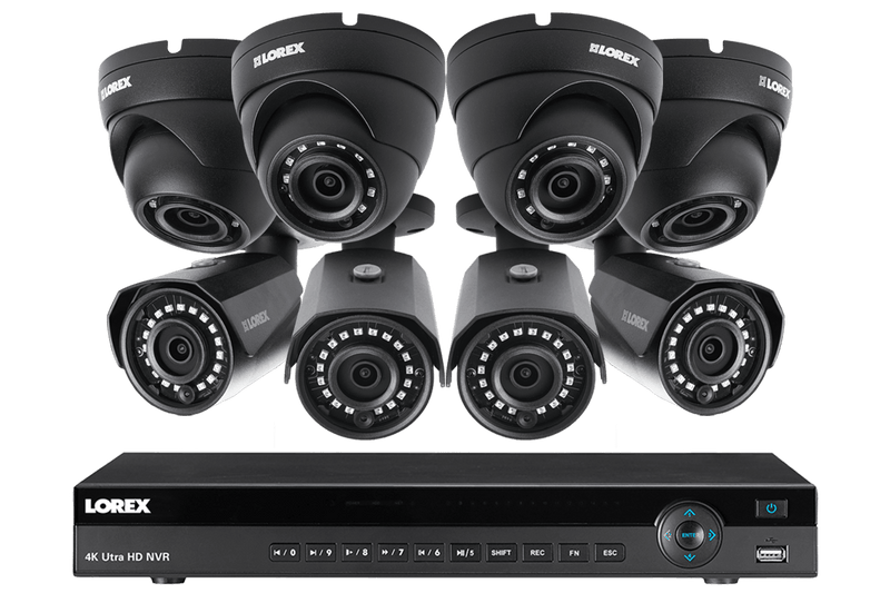 8 channel home security system with 2K resolution IP cameras, 130ft color night vision