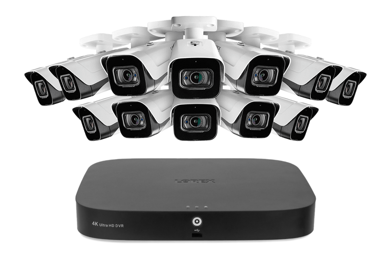 Lorex 4K 16-Channel 3TB Wired DVR System with 12 Outdoor Audio Security Cameras