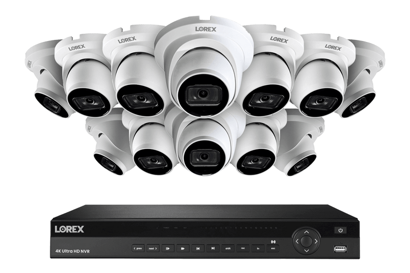 Lorex 4K (16 Camera Capable) 4TB Wired NVR System with Nocturnal 3 Smart IP Dome Cameras with Listen-In Audio and 30FPS - White 12