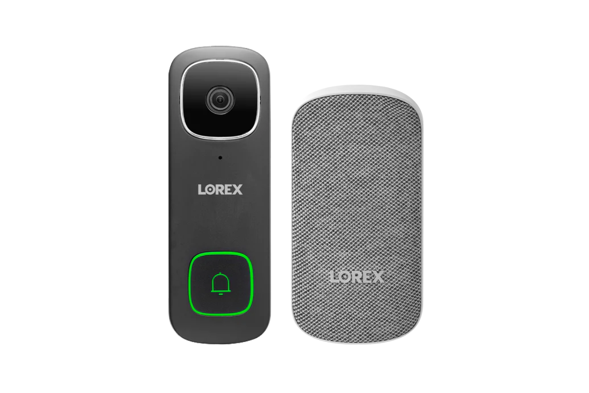 Lorex 2K Wi-Fi Video Doorbell (Wired) with Wi-Fi Chime Kit (32GB)