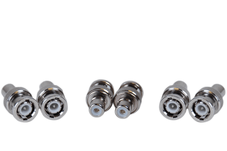 6 Pack of BNC-RCA male-female security connectors