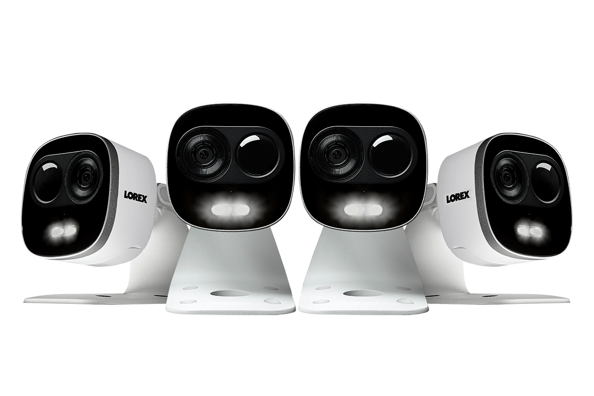 WiFi HD Outdoor Camera with Motion Activated Bright White Light, Two Way Audio, 65FT Night Vision (4-pack)