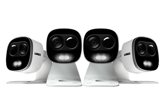 WiFi HD Outdoor Camera with Motion Activated Bright White Light, Two Way Audio, 65FT Night Vision (4-pack)