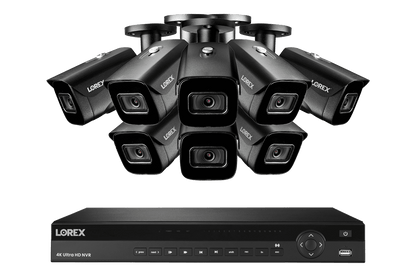 Lorex 4K (16 Camera Capable) 4TB Wired NVR System with Nocturnal 3 Smart IP Bullet Cameras with Listen-In Audio and 30FPS