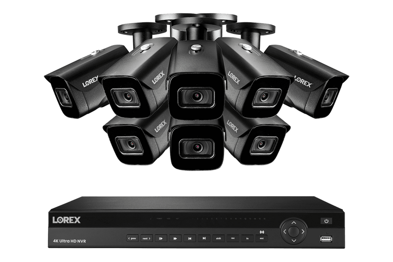 Lorex 4K (16 Camera Capable) 4TB Wired NVR System with Nocturnal 3 Smart IP Bullet Cameras with Listen-In Audio and 30FPS