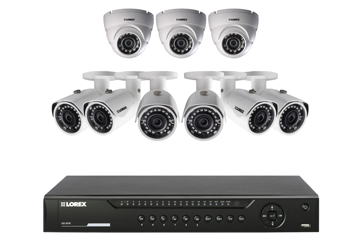 Weatherproof HD IP Camera system with 16-Channel HD NVR