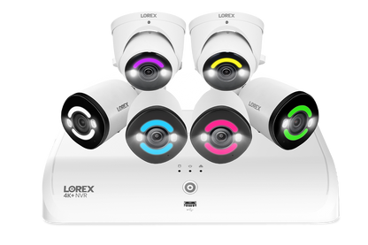 Lorex 4K+ Fusion Wired NVR System with 4 Bullet and 2 Dome IP Cameras Featuring 12MP Ultra HD and Smart Security Lighting