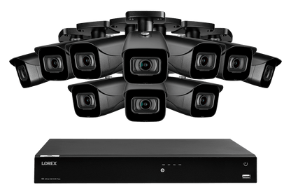 Lorex Fusion 4K (16 Camera Capable) 4TB Wired NVR System with IP Bullet Cameras