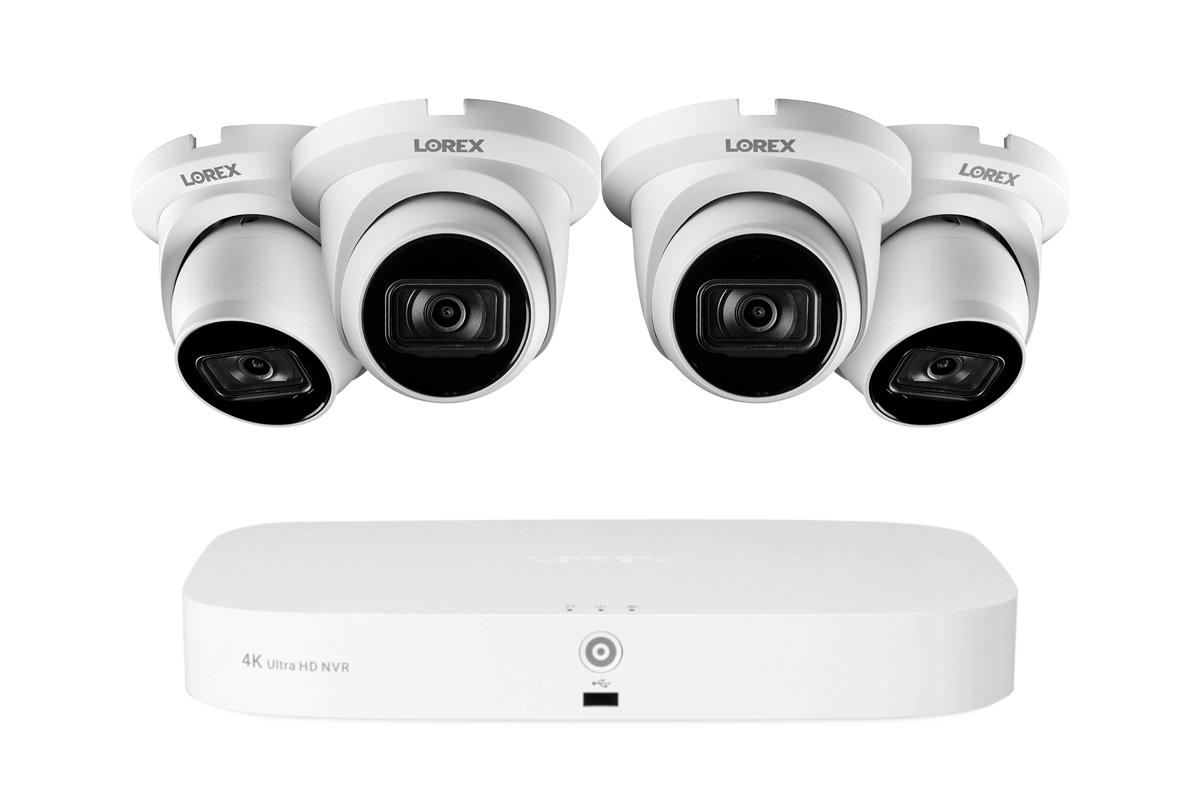 Lorex Fusion 4K 16-Camera Capable (8 Wired + 8 Wi-Fi) 2TB NVR System with IP Dome Cameras featuring Listen-In Audio - White 4