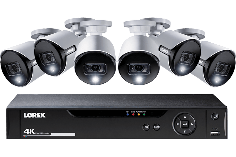4K Ultra HD 8 Channel Security System with 6 Active Deterrence 4K (8MP) Cameras