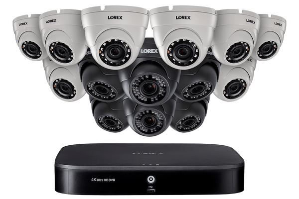 16-Channel Security System with Fourteen 1080p HD Dome Cameras, Advanced Motion Detection and Smart Home Voice Control