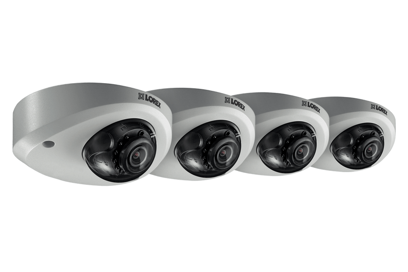 Mini Audio HD IP 2K Metal Dome Security Camera, 150ft Color Night Vision (4-pack)