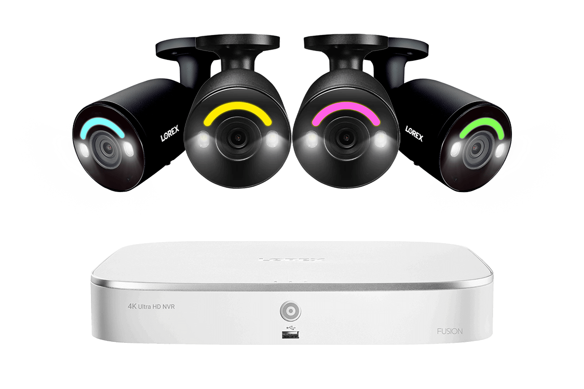 Lorex Fusion 4K 16 Camera Capable (8 Wired and 8 Wi-Fi) 2TB Wired NVR System with Bullet AI PoE Cameras Featuring Smart Security Lighting