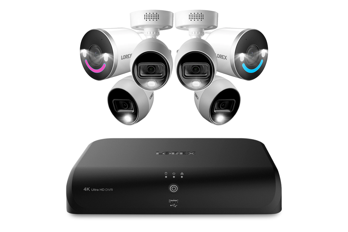 Lorex Fusion 4K 12-Channel (8 Wired + 4 Wi-Fi) 2TB DVR System with 4 Analog Active Deterrence Cameras and 2 Spotlight Indoor/Outdoor Wi-Fi Cameras